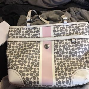 Coach tote and lipstick case